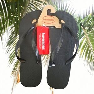 Havanias black flip flops mens size 12 nwt